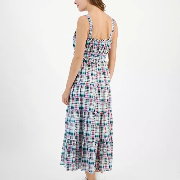 Nautica Jeans Multicolor Plaid Maxi Dress - Picture 1 of 3